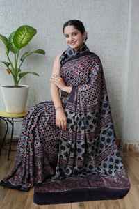 Sari de Seda Modal de Diseño, Textura Suave, Cómodo Sari Étnico - Product Image 2