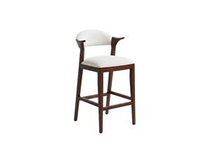 Chaise de bar Qui en teck massif, finition naturelle, style scandinave moderne, qualité commerciale supérieure, design personnalisé, écologique, durable, pour café - Product Image 2