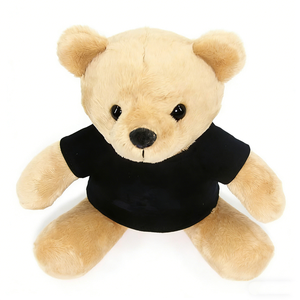 Peluche de felpa de pelo corto, color beige pálido, personalizado, con silueta clásica de oso redondeado. - Product Image 5