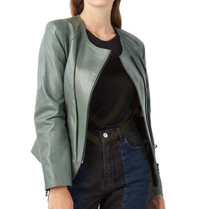 Vestes en cuir écologiques pour femmes, style streetwear, couleur personnalisée, design uni - Product Image 1