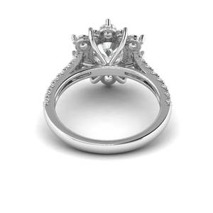 Anillo Unisex de Oro Blanco de 14K con Diamante Cultivado en Laboratorio de 1.93 Quilates, Certificado IGI, Engaste Pavé, Estilo Floral, Color E, Claridad VS2 - Product Image 3