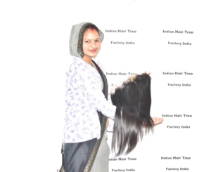 Extensions de cheveux Remy de Temple indien vierge non transformés cuticule alignée vague profonde naturelle couleur noire traitement chimique aucun - Product Image 5