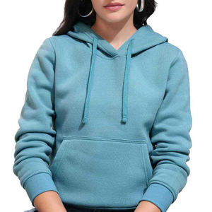 เสื้อฮู้ดผู้หญิงลำลองทรงเข้ารูป สวมใส่สบาย ระบายอากาศได้ดี มีเชือกผูก ผลิตจากผ้าฝ้ายผสมขนแกะ 80/20 สำหรับฤดูใบไม้ร่วงและฤดูหนาว - Product Image 4