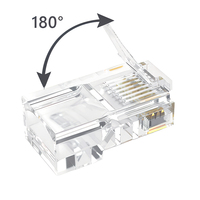 Connecteur Ethernet Cat6 RJ45, prise LAN 8P8C UTP, connecteurs réseau RG45 mâle, tête en cristal, super six classe non blindé