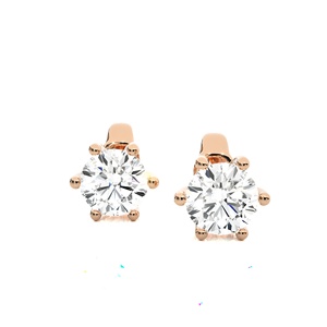 Élégantes boucles d'oreilles clous rondes 1 carat chacune en or massif 14K avec diamants de laboratoire IGI pour femme – Bijoux de mode au look moderne - Product Image 1