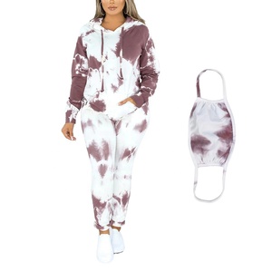 Hollywood New Style Women's Marble Print Hoodie Set Chandal Track Suit Survetement Pullover Hood Sweat Suits Tie Dye Jogging Set - Product Image 5