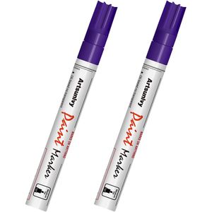 Set di 2 Pennarelli Permanenti Viola per Metallo, Gomma, Legno, Rocce, Tela, Plastica e Superfici Scure - Product Image 1