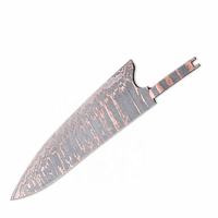 Lame de couteau de chef en acier Damas à motif torsadé en cuivre, lame vierge à queue cachée, fourniture pour la fabrication de couteaux DIY, vente en gros, fabricant OEM ODM
