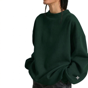 Womens Oversized Mockneck Pullover Premium <b>Brushed</b> Interior Sweatshirt Contemporary Street Fashion Supplier - Product Image 1