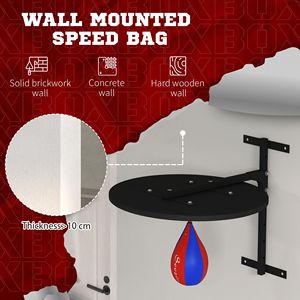 Plateforme murale pour sac de frappe avec kit d'entraînement réglable pour la boxe et l'entraînement avec balle de réflexe - Product Image 5