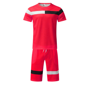 ชุดเซ็ตเสื้อยืดและกางเกงขาสั้นพิมพ์ลายแฟชั่นสำหรับผู้ชายฤดูร้อน 2 ชิ้น ชุดเซ็ตเสื้อยืดและกางเกงขาสั้นผ้าฝ้าย - Product Image 3