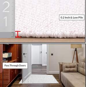 Alfombras y Tapetes de Algodón Anudados a Mano, Elegantes y Modernos, con Patrón Geométrico, Pelo Medio, Personalizables, Cuadrados, para Interiores del Hogar - Product Image 2