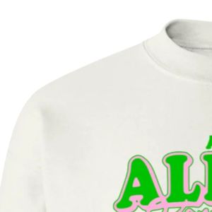Sweat-shirt à col rond blanc AKA Graphic, manches longues, poignets côtelés, décontracté, en polaire pour femme, mode streetwear, pour tous les jours - Product Image 4