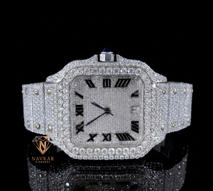 Montre en argent 925 de bonne qualité avec diamants Moissanite VVS pour un style de vie luxueux et la mode des célébrités, disponible pour la distribution mondiale - Product Image 1