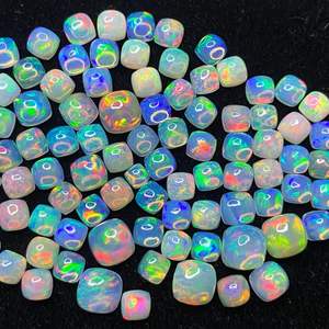 Opalite d'Éthiopie en forme de paine de sucre, cabochons Welo, opale multicolore, lot de pierres précieuses de 4 mm à 6 mm, opale naturelle pour la création de bijoux - Product Image 1