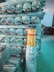 Eco-Friendly Eucalyptus <b>Wood</b> Broom Handle, PVC <b>Wood</b> Grain <b>Wrap</b>, Customized Logo - Product Image 2