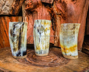 Tasse en corne de buffle pour bar à bière Ensemble de 2 verres à boire de bière Viking uniques Agate India - Product Image 3