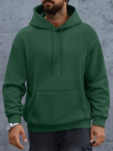 Sweat à capuche homme coupe décontractée, uni, personnalisable, en molleton épais, avec poche kangourou, mélange 100% coton - Product Image 2