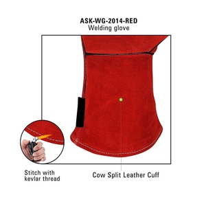 Gants de soudage en cuir de vachette de haute qualité, résistants à la chaleur et aux étincelles, pour travaux lourds, lutte contre les incendies, construction, soudeurs - Product Image 4