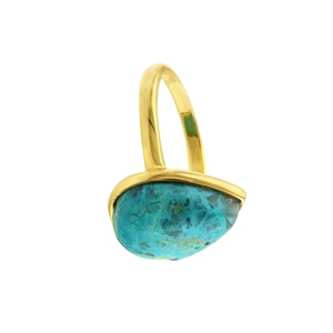 CCRGSGR Women's Custom Designed 925 <b>Sterling</b> <b>Silver</b> Wedding New Fine <b>Ring</b> Natural Chrysocolla Gemstone 12x16 Pear Bezel Eternity - Product Image 5