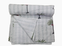 Ensemble de couette en coton à motif palmier, style simple, pour toutes les saisons, usage domestique, design pliable
