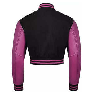 Veste universitaire en satin teint avec votre logo, prix de gros, pour femme, dernière mode, col montant, style universitaire - Product Image 5