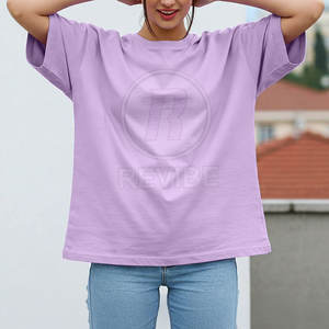 T-shirt en toile décontracté à manches courtes pour femme, coupe ample, couleurs personnalisables et design respirant - Product Image 3