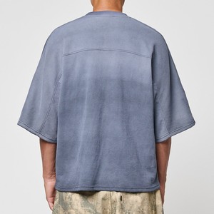 Haut streetwear oversize en maille gaufrée Performance, maillot de football américain personnalisé à manches courtes en coton thermique - Product Image 4