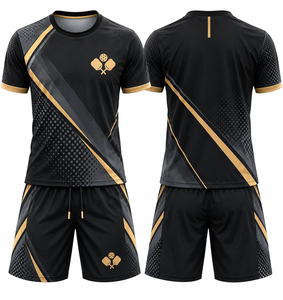 Ensemble de maillots de pickleball personnalisés pour hommes, impression par transfert thermique, séchage rapide, anti-UV, 100% polyester, uniforme d'équipe, vêtements de sport - Product Image 1