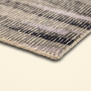 Alfombra de Lana Tejida a Mano Urban Matrix Gris Marfil, Alfombra Moderna Abstracta Geométrica Antideslizante para Sala de Estar, Interiores de Hotel - Product Image 6