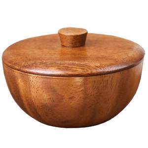 Bol en bois d'acacia pour la cuisine, petit bol en bois, bol alimentaire en bois d'acacia pour mariage, écologique, pour servir du riz, de la soupe - Product Image 3
