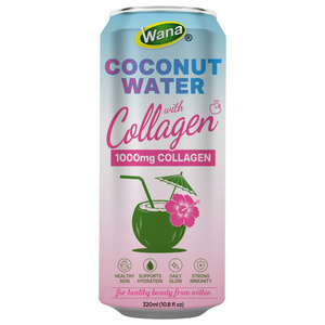 Purée d'eau de coco au collagène, saveur pastèque, canette 320ml, riche en nutriments, faible en glucides, hydratation, haute qualité, OEM ODM, marque privée - Product Image 1