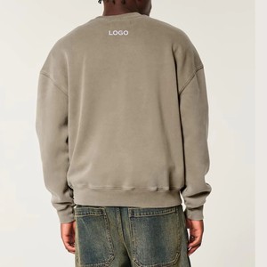 Sudadera de Cuello Redondo para Hombre, 100% Algodón, Felpa Francesa, Corte Regular, Informal, Color Sólido, Logotipo Frontal con Impresión Digital por Transferencia - Product Image 3