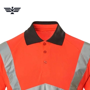 Polo de sécurité haute visibilité personnalisé en polyester |   Vêtements de travail réfléchissants de classe 2 ANSI |   Uniforme de travail industriel pour hommes - Product Image 2