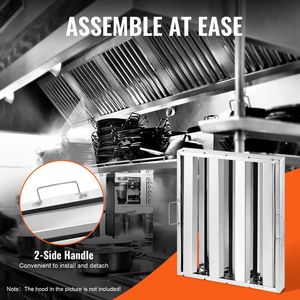 Filtri per Cappe da Cucina Commerciali in Acciaio Inossidabile 15.5W x 19.5H Pollici, Filtri Antigrasso per Cappe da Ristorante, Ricambi per Cappe da Cucina - Product Image 4