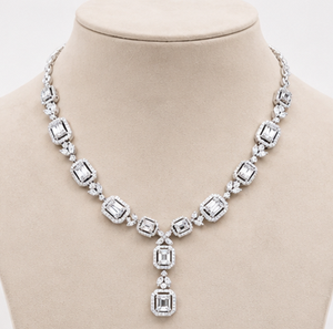 Women's Geometric Zircon Jewelry <b>Set</b> Necklace <b>Earrings</b> Ring <b>Bracelet</b> Rhodium Plated Luxury Wedding Party Gift - Product Image 4