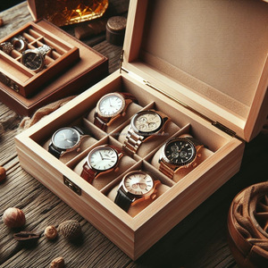 Caja de reloj de madera prémium al por mayor estuches de regalo individuales con logotipo a medida contenedores de embalaje de reloj Almacenamiento de reloj de madera prémium - Product Image 2