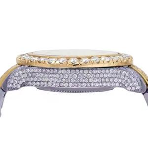 Montre en or Moissanite VVS entièrement sertie de pierres, qualité VVS, style Bling, pour hommes, disponible à la vente, directement de l'usine - Product Image 4