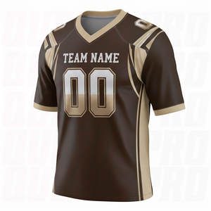 Maillot de football américain sublimé personnalisable en tissu respirant avec position du logo sur le devant pour l'entraînement et les matchs des équipes - Product Image 4