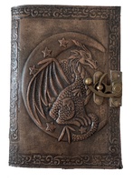Dragon sur lune Vintage fait à la main en cuir véritable Journal Journal de voyage Journal relié