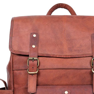 Mochilas de cuero fabricadas por OEM para hombres y mujeres, elegantes y a la moda, con diseño de patrón sólido. - Product Image 3