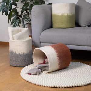 Handmade Wool Felt Storage <b>Basket</b> Toy Storage Bin Nursery Storage Box Laundry <b>Basket</b> <b>Plant</b> Pot Cover Organizer Home Decor - Product Image 1