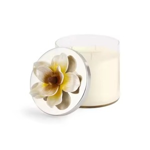 Glas-Kerzenhalter Klares Zylindergefäß mit Flachdeckel Skulpturierte Goldene Zitronenzweige Hotel-Lounge-Dekoration Weihnachten Hitzebeständig - Product Image 3