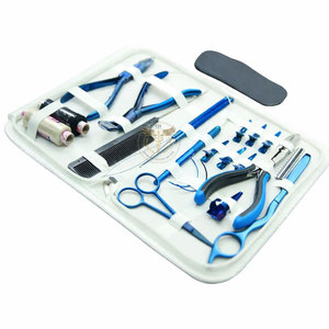 18PCS Black Hair Extension Tool Kit with Pliers, Loop <b>Needle</b>, Pulling Hook & Storage <b>Case</b> - Product Image 3