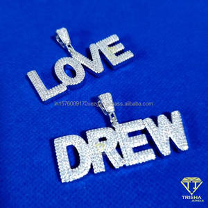 จี้ตัวอักษร "Love" "Drew" สไตล์แฟชั่น ฮิปฮอป ประดับเพชร สร้อยคอขายส่ง - Product Image 1