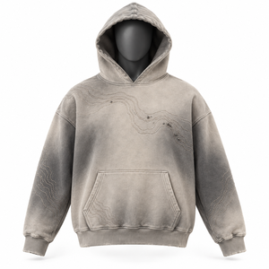<b>Oversized</b> <b>Vintage</b> Hooded <b>Sweatshirt</b> Floral Embroidery Sleeves Breathable Pocket Unisex Casual Knitted 100% Cotton Hoodie Autumn - Product Image 1