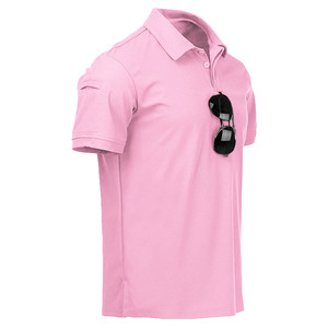 Chemise sans manches rose pour homme en toile, couleur unie, décontractée, respirante, en coton tricoté et fibre de bambou, avec boutons sur le devant, coupe classique - Product Image 1