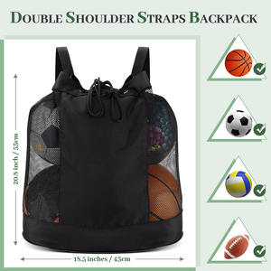 Sac de transport professionnel pour ballon de basketball, support robuste pour ballon de football avec bandoulière, organisateur durable pour équipement sportif d'extérieur - Product Image 2