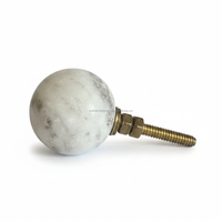 Poignée de tiroir et bouton de meuble minimaliste en marbre, finition blanc crème, durable, écologique, pour cuisine, salle de bain, salon, hôtel, villa