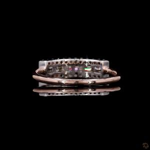 0.50ct แถบเพชรทรงเหลี่ยมที่หรูหราและเพชรกลมประดับเพชรสีโรสโกลด์แลปสำหรับปลูกเพชรวางซ้อนกันได้ - Product Image 3